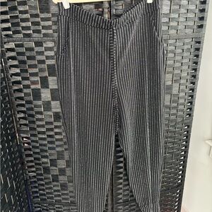 Black Striped Metallic Pants